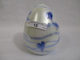 Fenton Barber irid egg 5"