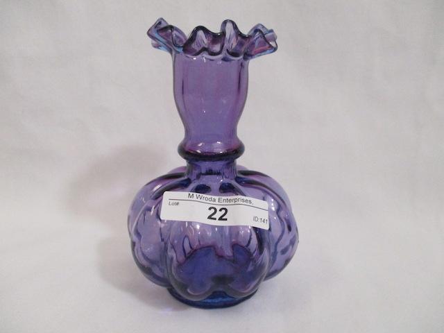 Fenton jamestown blue 4" vase