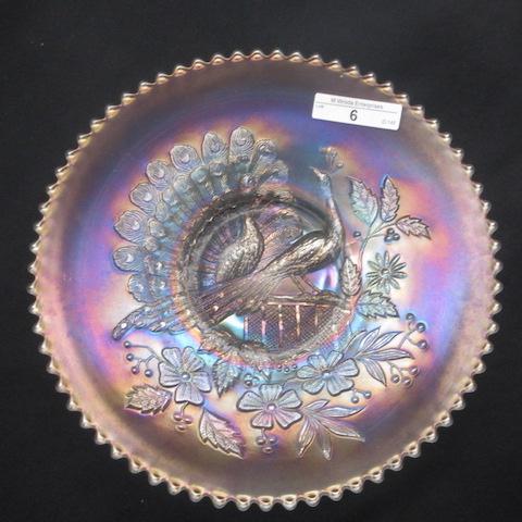 Nwood 9" white Peacocks plate w/ plain back- RARE