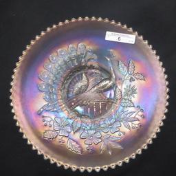 Nwood 9" white Peacocks plate w/ plain back- RARE