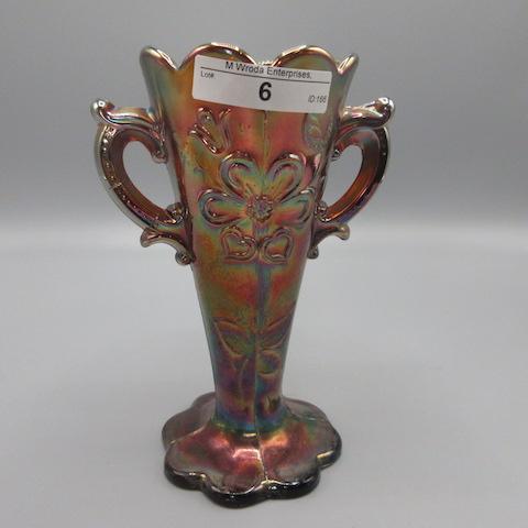 Dugan purple Mary Ann 2 handled vase