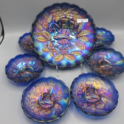 AMAZING Elec Blue Peacock at Urn 7pc ice cream set WELL Matched with awesom