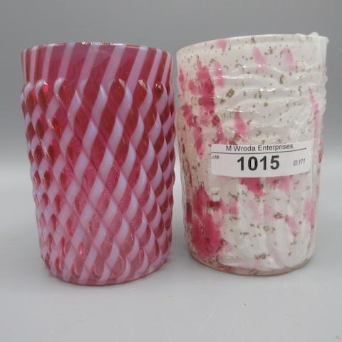 Pair Northwood art glass tumblers as shown