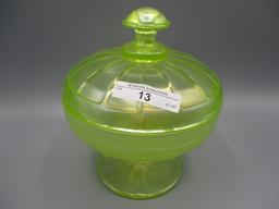 Nwood vaseline stretch covered candy dish