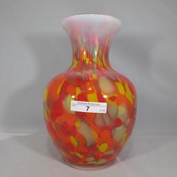 Fenton Dave Fetty 9" mosaic vase