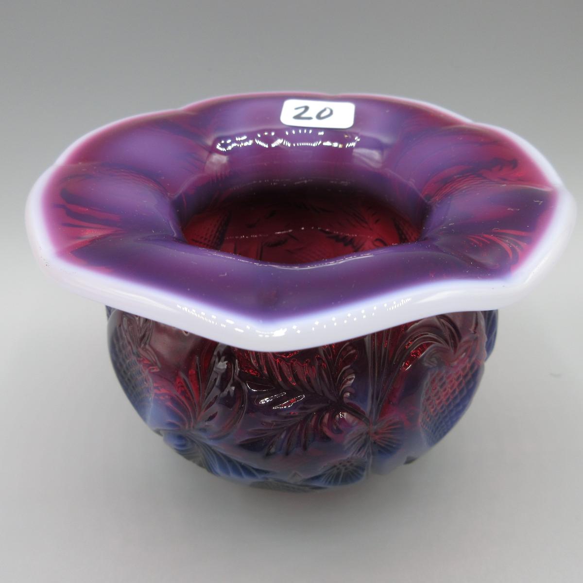 Fenton plum opal Inverted Strawberry spittoon 3.5"