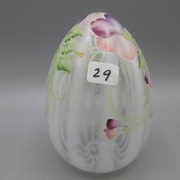 Fenton French Opal Rib Optic egg-HP C. Riggs-5"