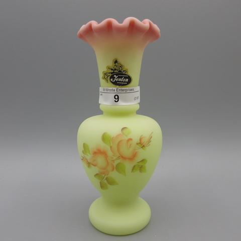 Fenton 6" Hp Burmese Vase