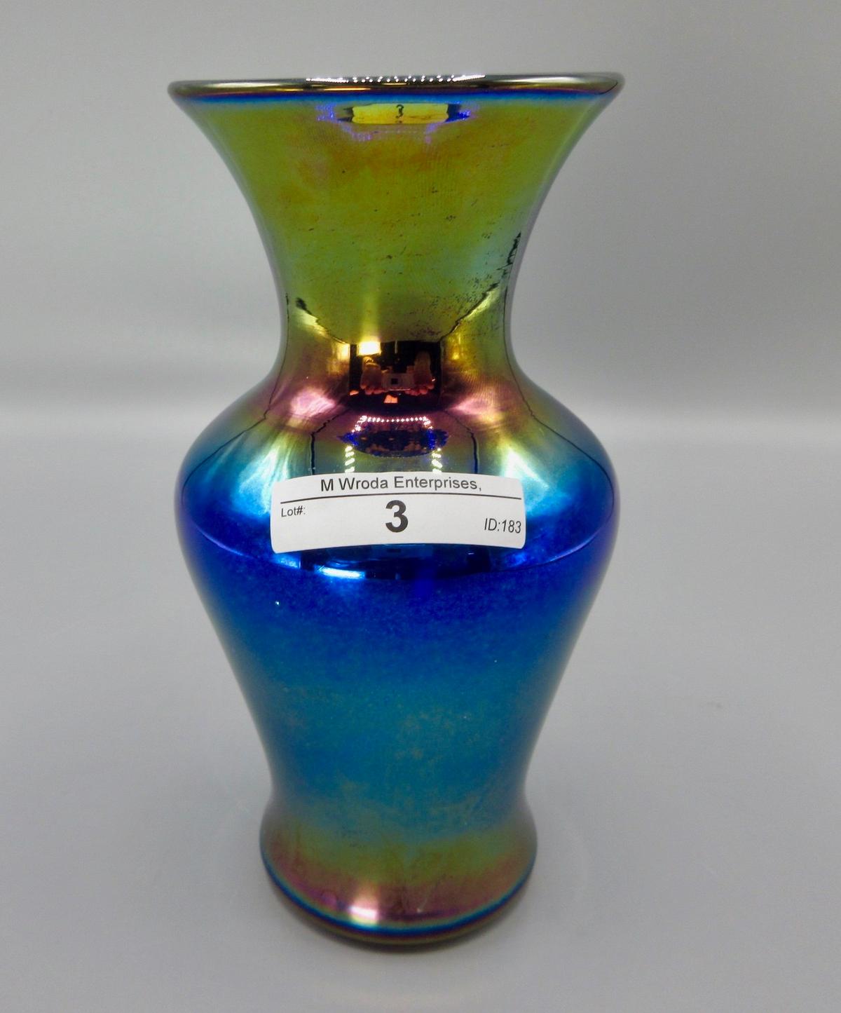 Imperial Lead Lustre 6.75" cobalt Urn shaped vase