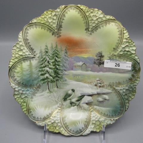 RS Prussia 9" honeycomb mold Snowbirds plate.