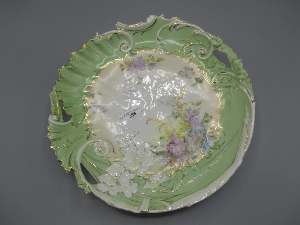 Early Years 12" cake plate w/ lustre finish and gold traced lilacs. WONDERF