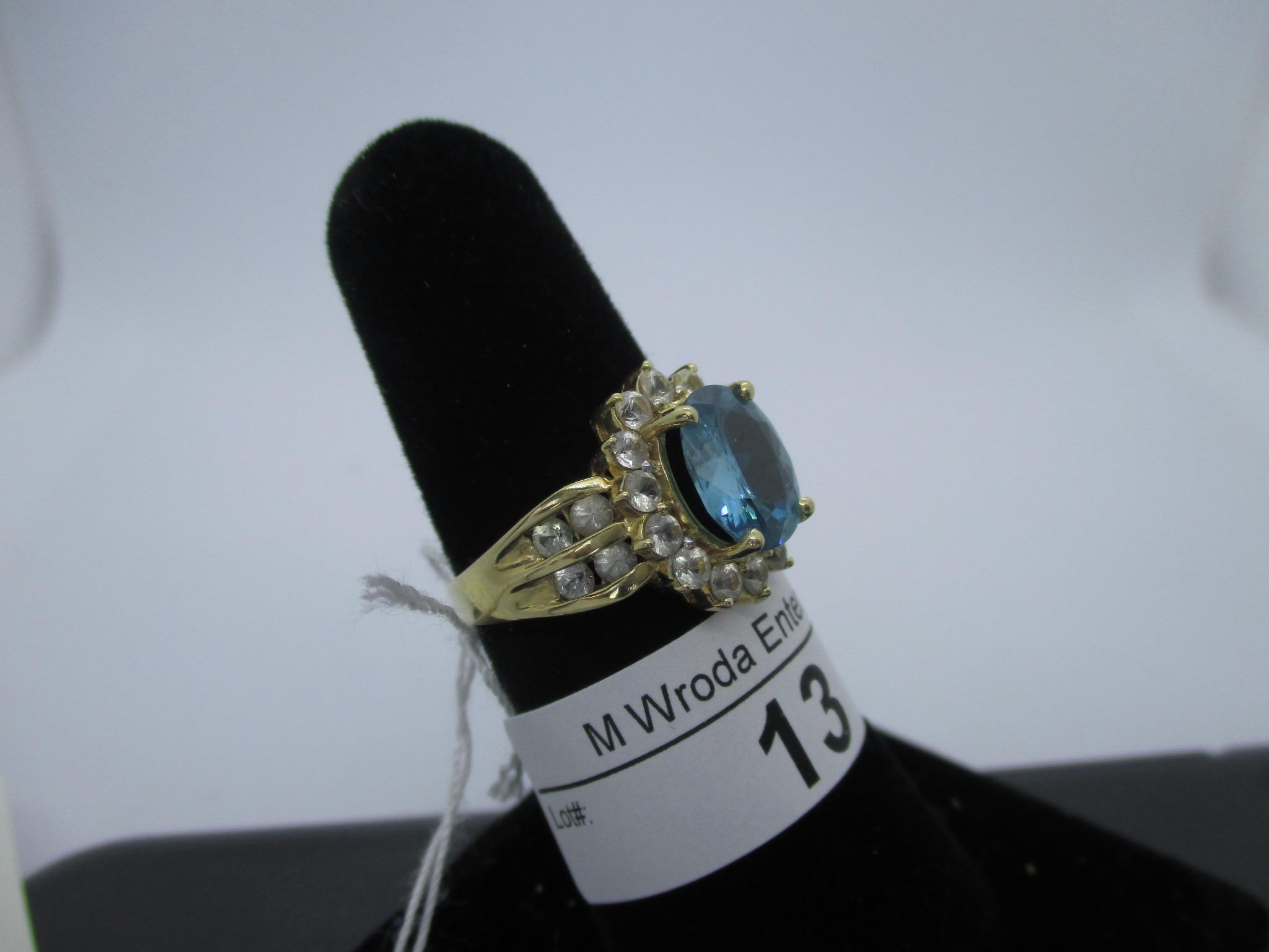 Ring-14K blue topaz, size 7