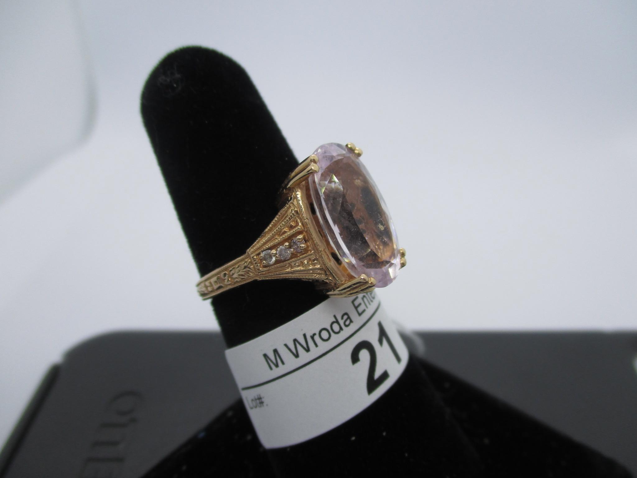 Ring-14K pink stone?, size 7