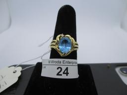 Ring-14K blue topaz, size 8