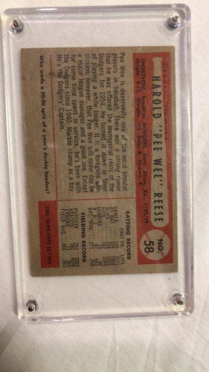 Pee Wee Reese 1954 Bowman Vintage Baseball Card