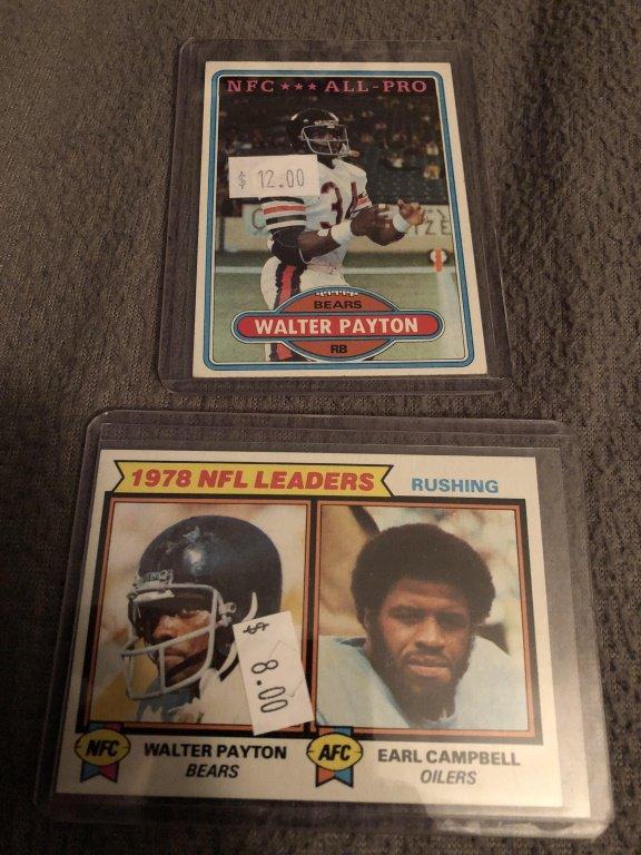 Walter Payton 1980 tops and 1979 Topps earll