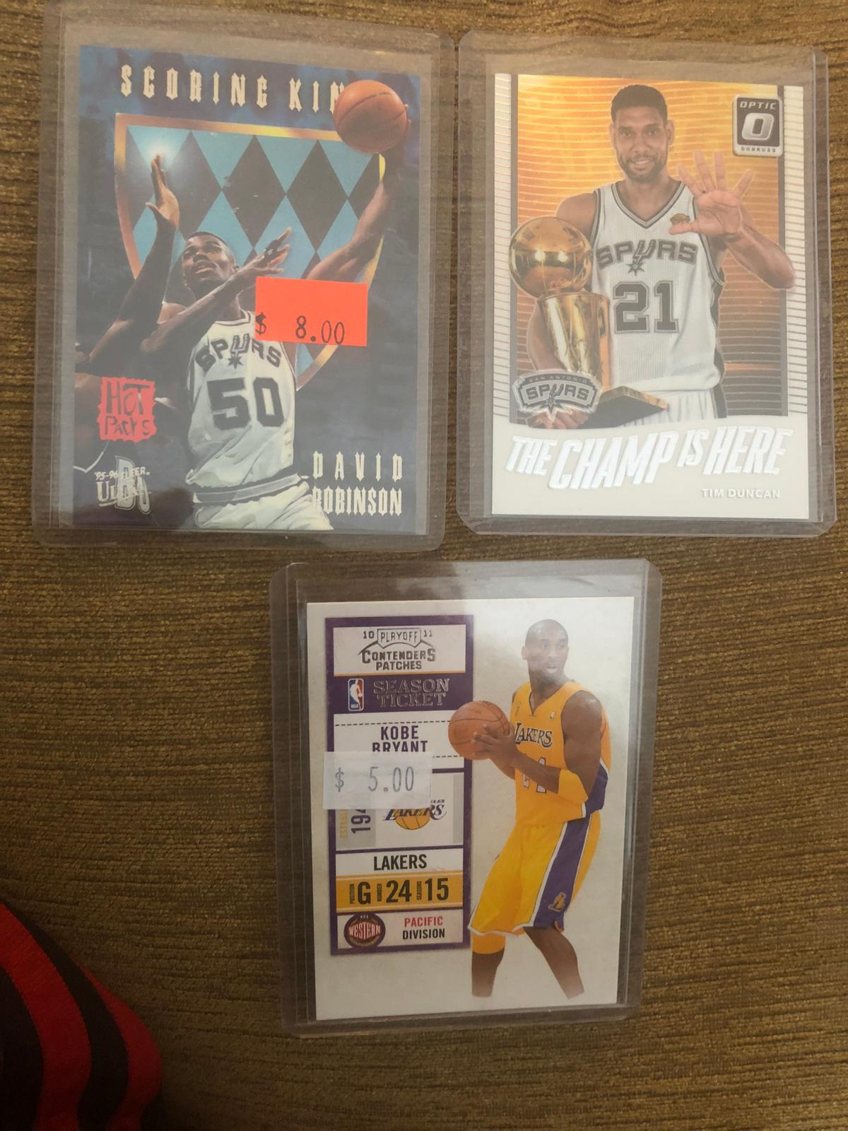 BASKETBALL LOT:  DAVID  ROBINSON - KOBE BRYANT-  TIM DUNCAN