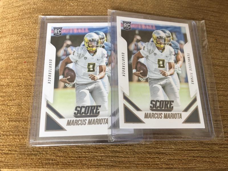 2 Card Lot Score Marcus Mariota RC+IBk-s