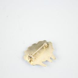 Vintage Sterling Silver Enamel Sheep Pin