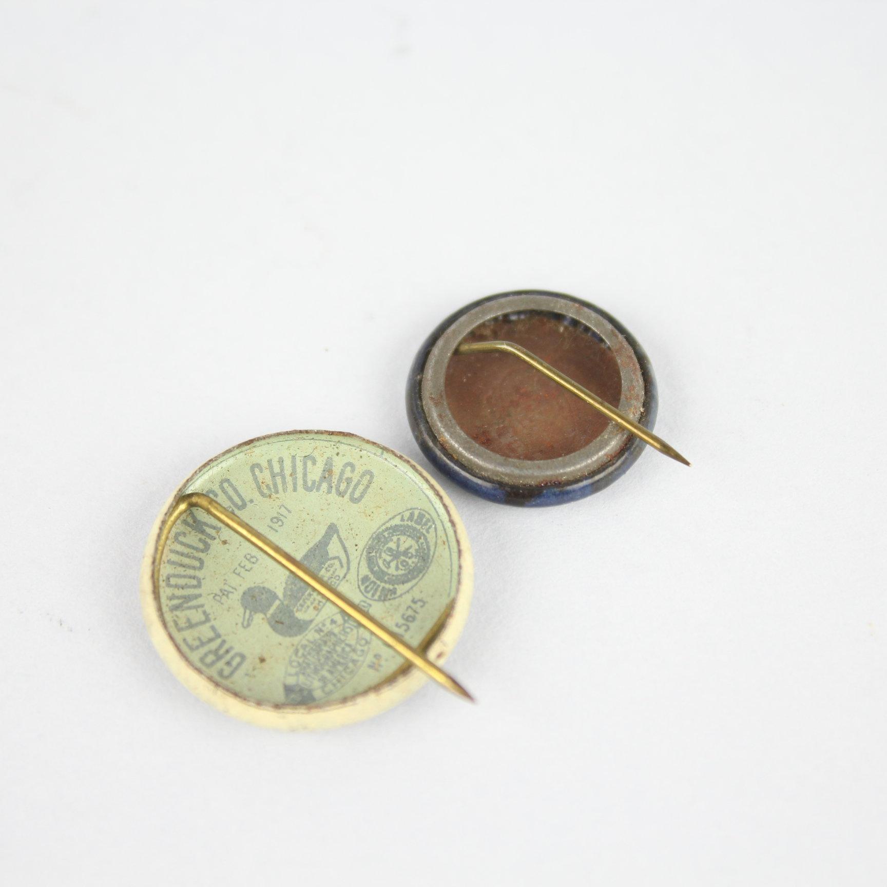 2 Vintage Celluloid Pins Presidential Pinback Roosevelt & Wilson