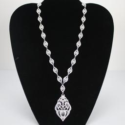 Art Deco Sterling Silver Ladies 18" Necklace