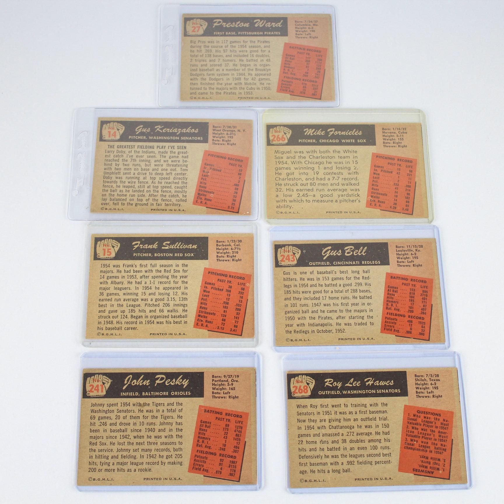 7 Vintage 1955 Bowman Baseball Cards Group 8