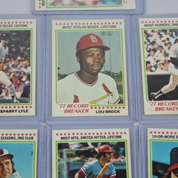7 Vintage Topps 1978 Record Breaker Baseball Cards Group 9
