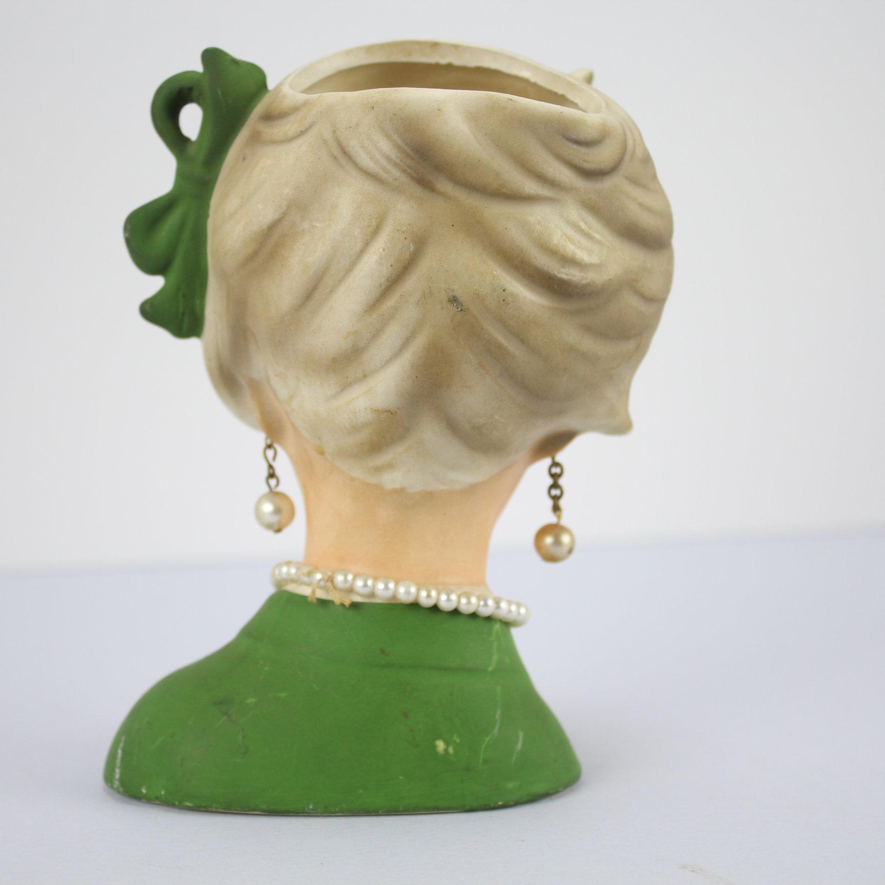 Vintage Napcoware c8496 Lady Head Vase 5 & 1/2"