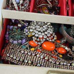 Ladies Jewelry Box Full of Costume Jewelry