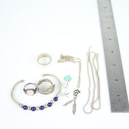 Group of Sterling Silver Jewelry Some Navajo 46 Grams