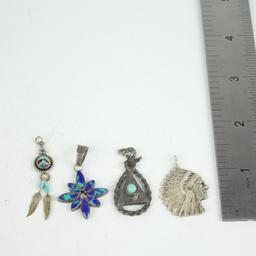 Group of Sterling Silver Navajo Pendants 12 Grams