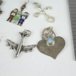 Group of Sterling Silver Charms 18 Grams