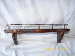 MAHOGANY ENTRY TABLE  AND WALL SHELF