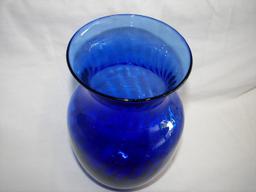 BLUE GLASS VASE #2 - SPIRAL