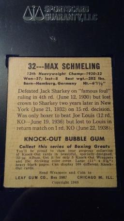 1948 LEAF GUM KNOCK OUT BOXING CARD MAX SCHMELING