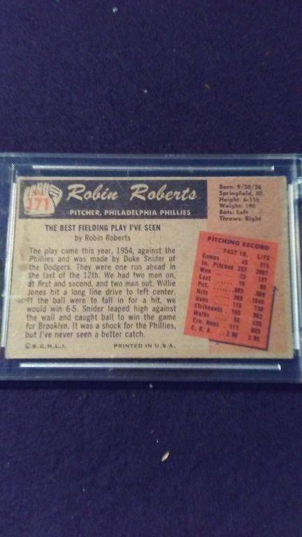 1955 BOWMAN BASEBALL CARD ROBIN ROBERTS #171