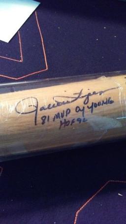 MLB AUTOGRAPHED BASEBALL BAT ROLLIE FINGERS 1981 CY YOUNG HOF 1992