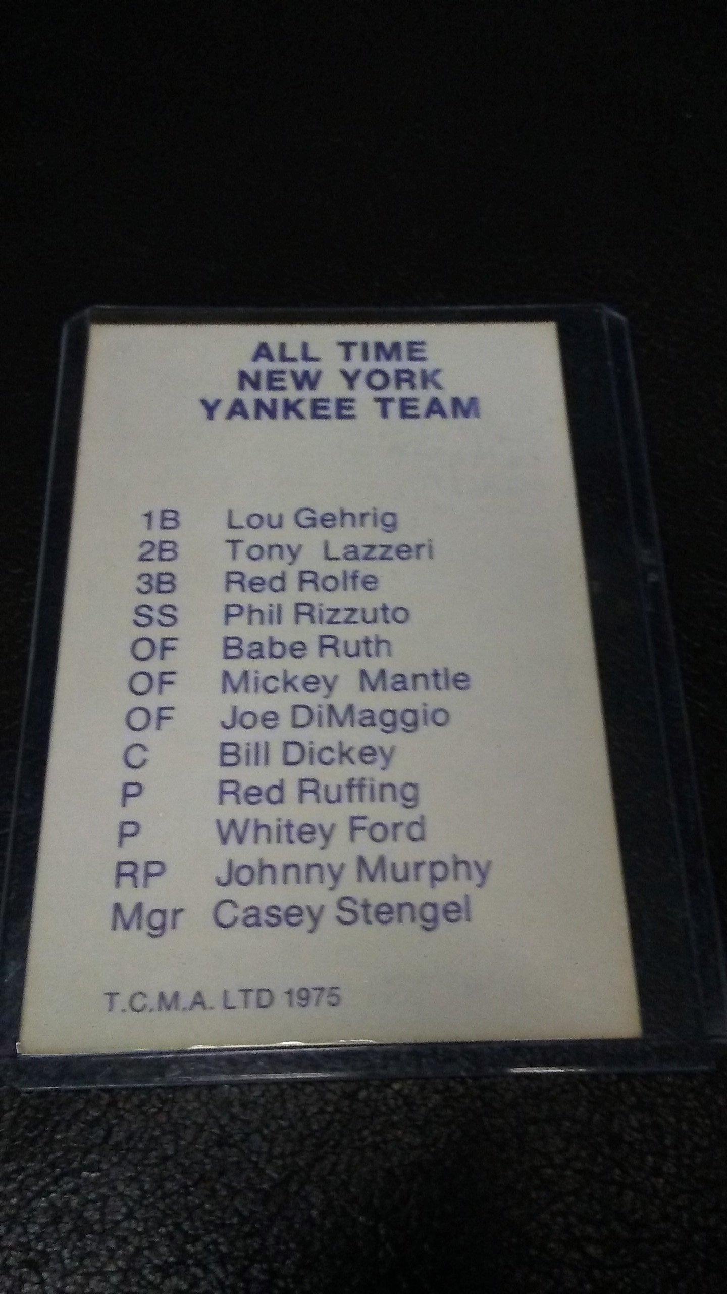 1975 Tcma All Time Yankees Team Phil Rizzuto