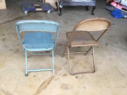 Qty of (2) Vintage Folding Chairs