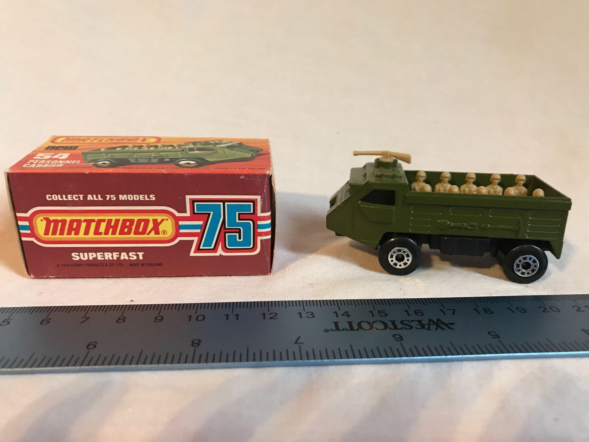 Matchbox 75 Superfast Model 54 Personnel Carrier w/box