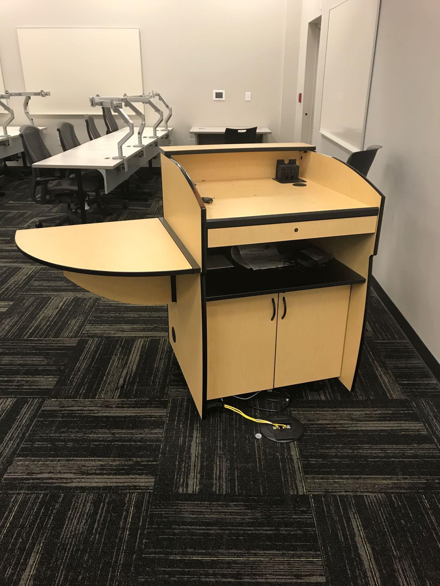 12 desk cubicle system with 1 Ergotron sit-stand integrated platform