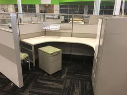 4 desk privacy height rectangular cubicle system