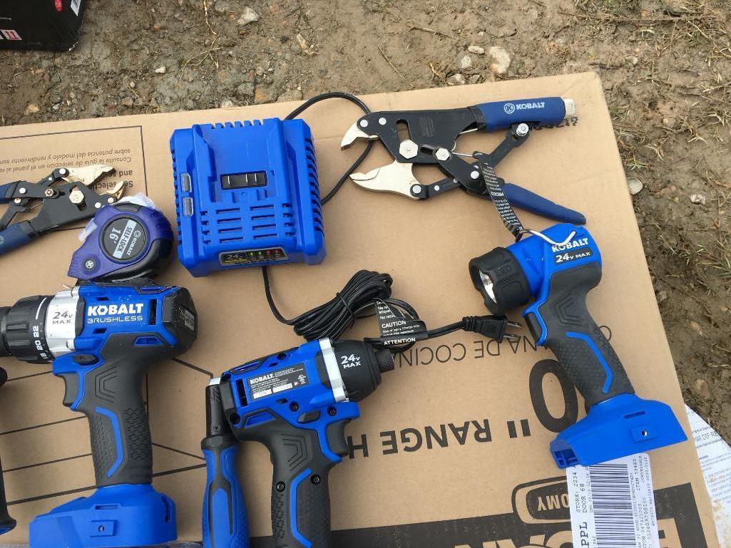 Cobalt Power Tools, Batteries, and Bag