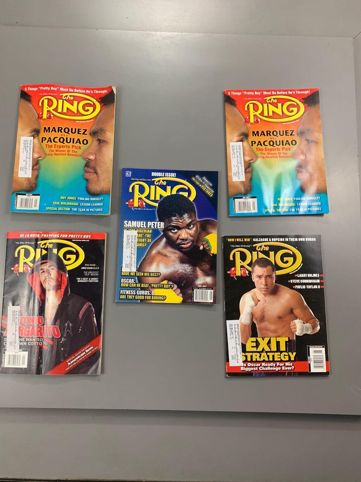 Qty of 5 vintage boxing magazines