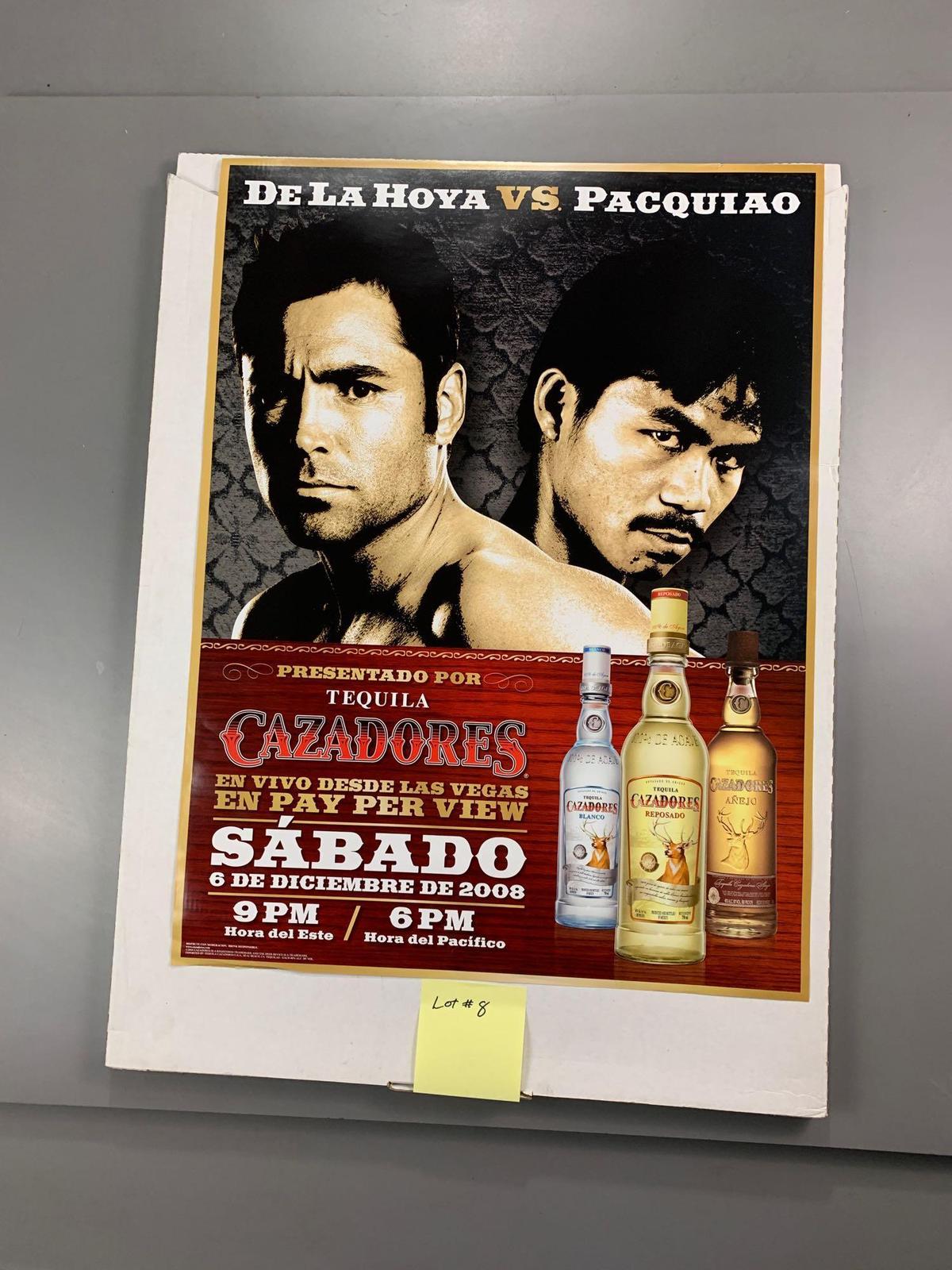 Unopened case of De La Hoya-Pacquiao Dec 2008 Cazadores Promotional Posters