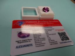 6.60 Ct. Certified Light Burgundy Alexandrite