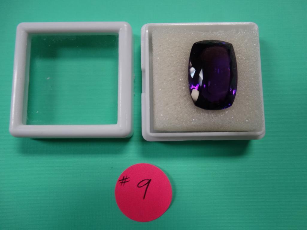 High Quality 20.45 Carats Cushion Cut Deep Purple Amethyst Certified Gemstone