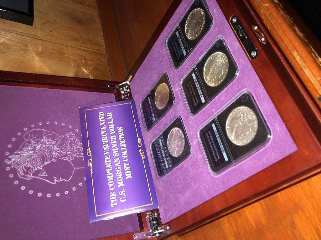 Uncirculated Morgan Silver Dollars complete set