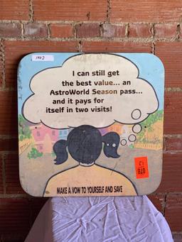 AstroWorld Season Pass Sign - Hand painted, VERY RARE