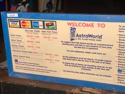 AstroWorld Entrance Pricing Sign